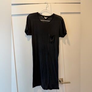 Saint Laurent Silk Sheer Black Short Sleeve Dress with Pocket Detail 🖤